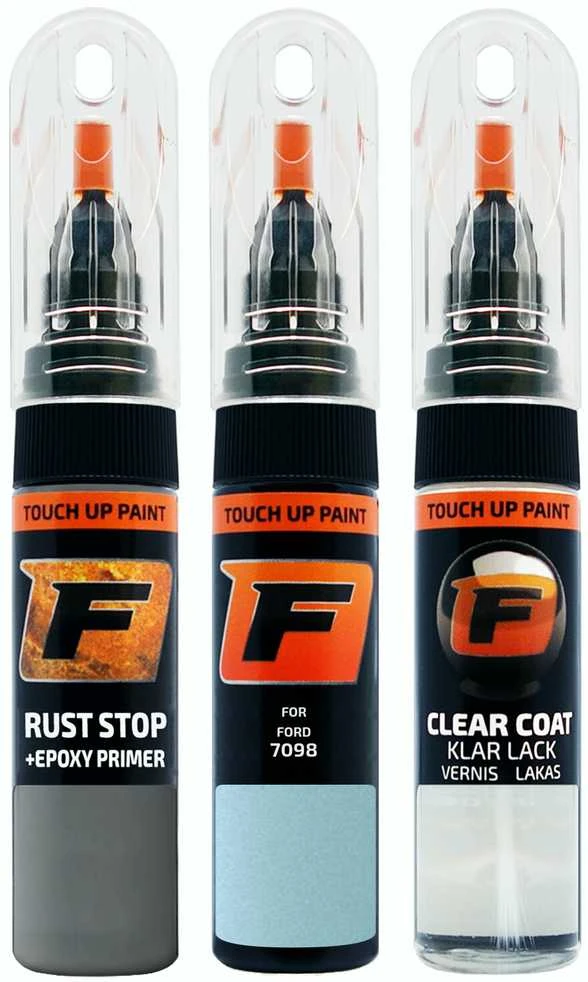 Firanto FORD 7098 - ROBIN'S EGG Mėlynas Rinkinys: Dažų korektorius įbrėžimų taisymui + Rūdžių modifikatorius + Lakas 15 ml