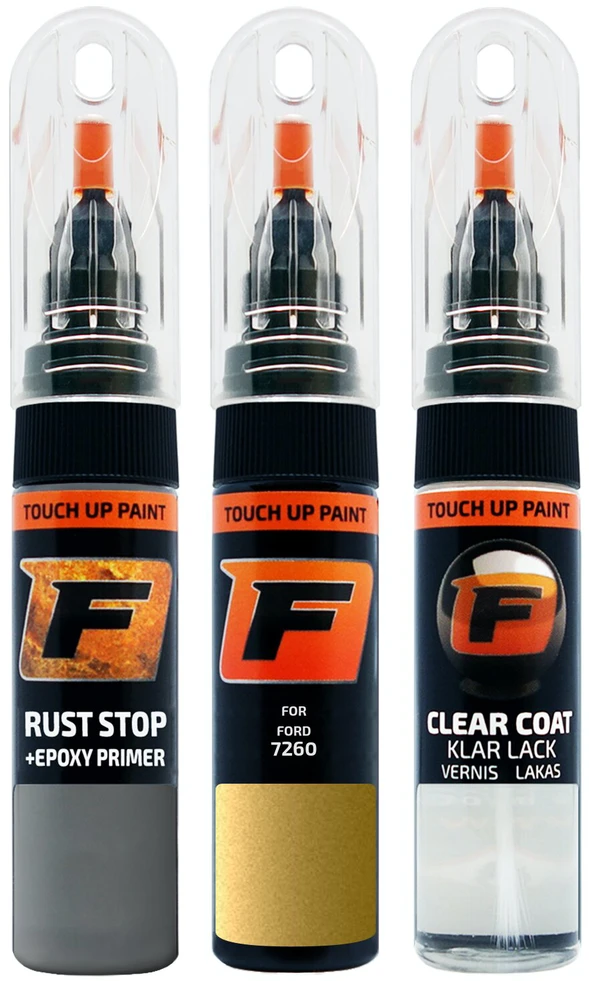 Firanto FORD 7260 - CITRUS Rinkinys: Dažų korektorius įbrėžimų taisymui + Rūdžių modifikatorius + Lakas 15 ml