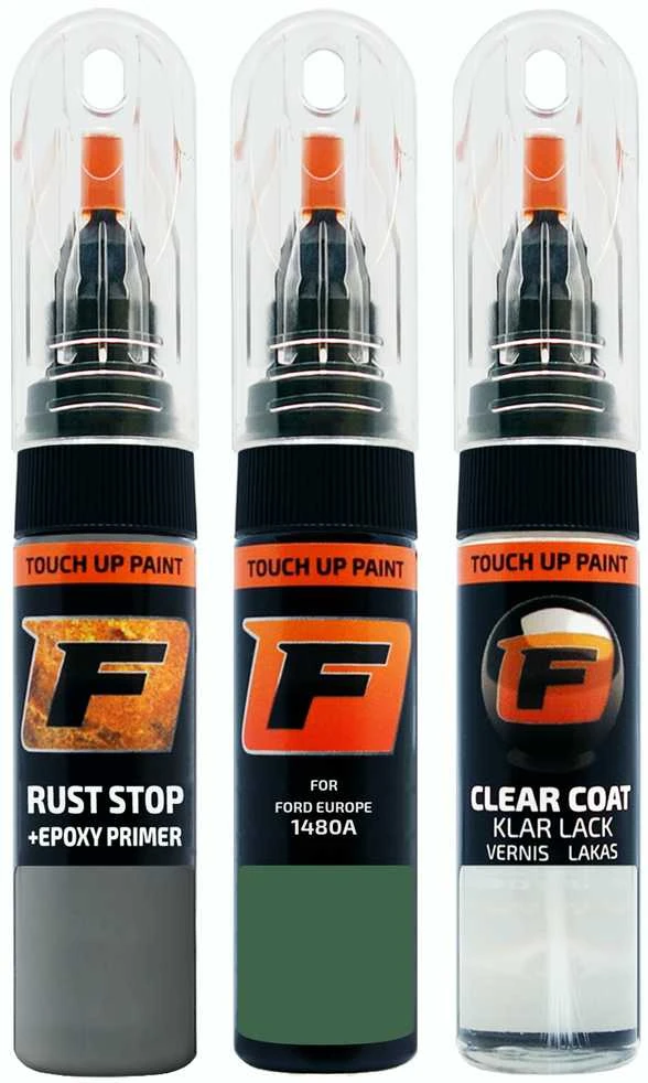 Firanto FORD EUROPE 1480A - MEADOW Žalias Rinkinys: Dažų korektorius įbrėžimų taisymui + Rūdžių modifikatorius + Lakas 15 ml