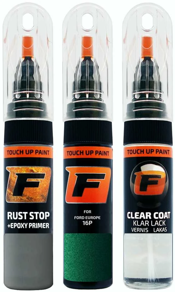 Firanto FORD EUROPE 16P - VIVID Žalias Rinkinys: Dažų korektorius įbrėžimų taisymui + Rūdžių modifikatorius + Lakas 15 ml