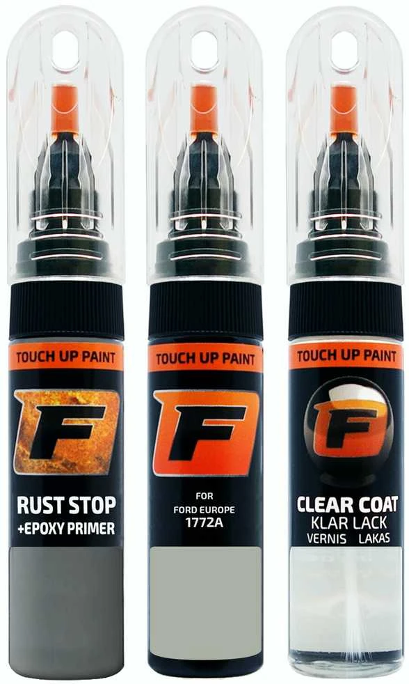 Firanto FORD EUROPE 1772A - PASTEL (OYSTER) Pilkas Rinkinys: Dažų korektorius įbrėžimų taisymui + Rūdžių modifikatorius + Lakas 15 ml