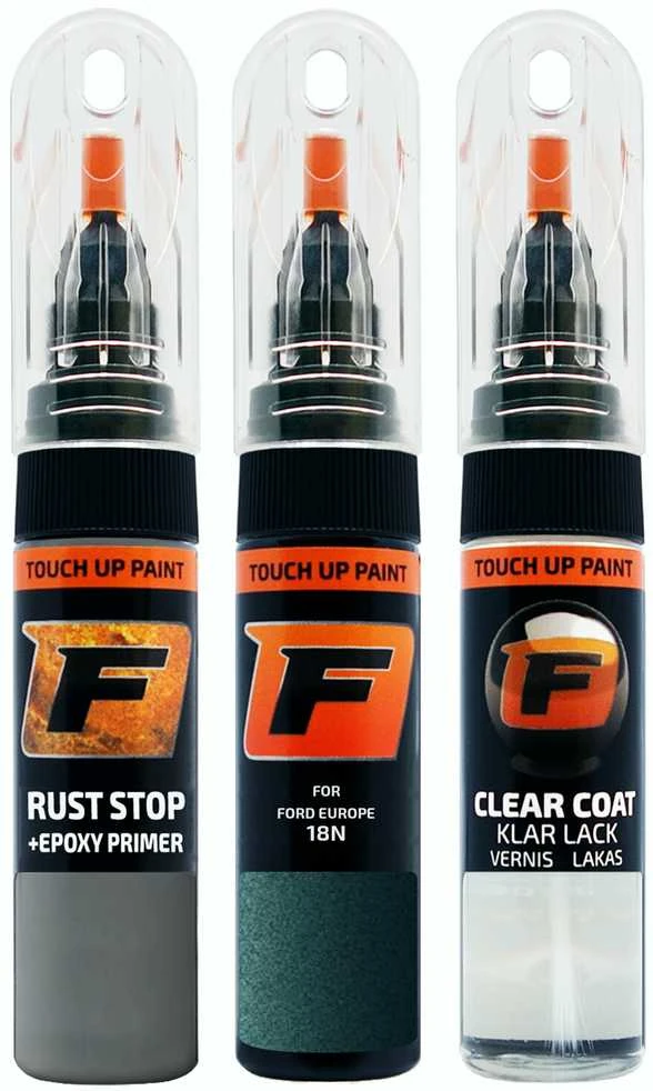 Firanto FORD EUROPE 18N - DUSK Žalias Rinkinys: Dažų korektorius įbrėžimų taisymui + Rūdžių modifikatorius + Lakas 15 ml
