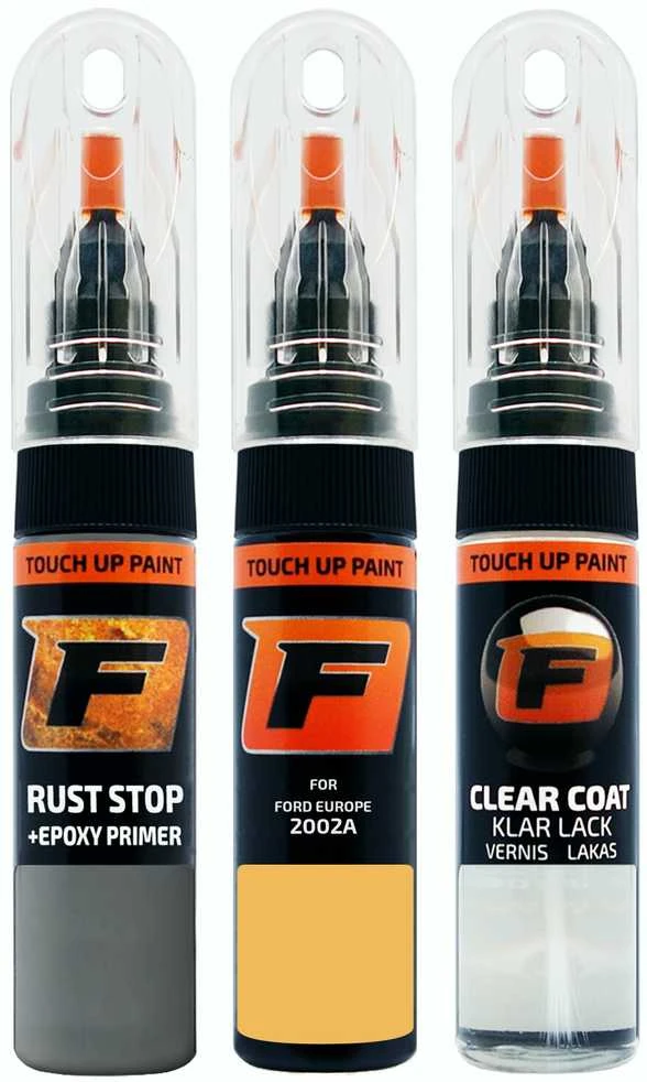 Firanto FORD EUROPE 2002A - CITRINE Geltonas Rinkinys: Dažų korektorius įbrėžimų taisymui + Rūdžių modifikatorius + Lakas 15 ml