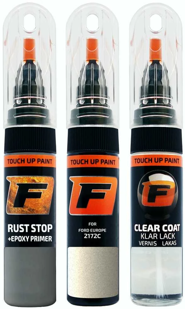 Firanto FORD EUROPE 2172C - SATIN GOLD Rinkinys: Dažų korektorius įbrėžimų taisymui + Rūdžių modifikatorius + Lakas 15 ml