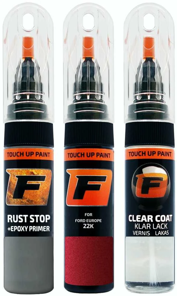Firanto FORD EUROPE 22K - PASSION Raudonas Rinkinys: Dažų korektorius įbrėžimų taisymui + Rūdžių modifikatorius + Lakas 15 ml