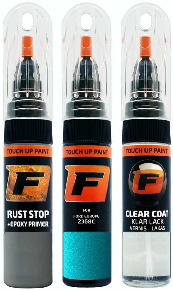 Firanto FORD EUROPE 2368C - AMALFI Mėlynas Rinkinys: Dažų korektorius įbrėžimų taisymui + Rūdžių modifikatorius + Lakas 15 ml
