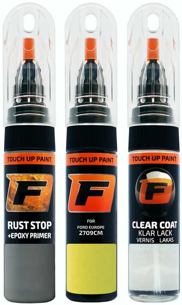 Firanto FORD EUROPE 2709CM - CITRINE Geltonas Rinkinys: Dažų korektorius įbrėžimų taisymui + Rūdžių modifikatorius + Lakas 15 ml