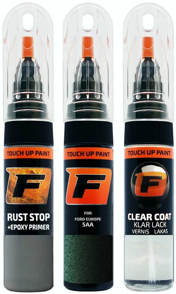 Firanto FORD EUROPE 5AA - TOURMALINE Žalias Rinkinys: Dažų korektorius įbrėžimų taisymui + Rūdžių modifikatorius + Lakas 15 ml