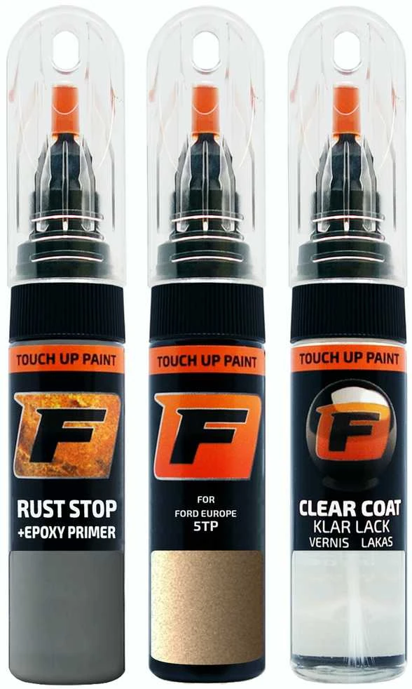 Firanto FORD EUROPE 5TP - AZTEC GOLD Rinkinys: Dažų korektorius įbrėžimų taisymui + Rūdžių modifikatorius + Lakas 15 ml