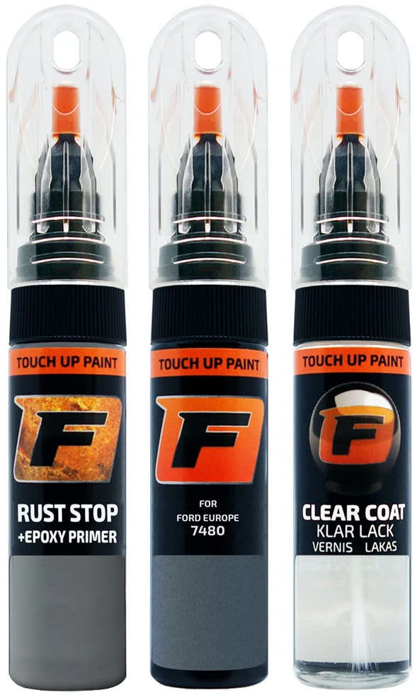 Firanto FORD EUROPE 7480 - AZURE GRAY Rinkinys: Dažų korektorius įbrėžimų taisymui + Rūdžių modifikatorius + Lakas 15 ml