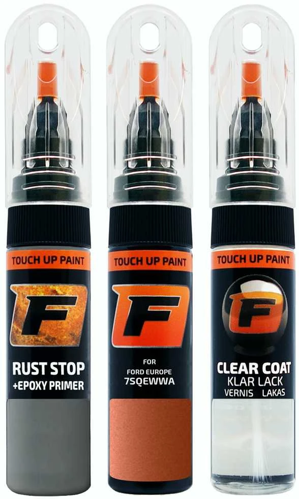 Firanto FORD EUROPE 7SQEWWA - MARMALADE Rinkinys: Dažų korektorius įbrėžimų taisymui + Rūdžių modifikatorius + Lakas 15 ml