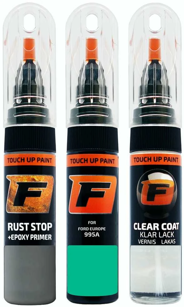 Firanto FORD EUROPE 995A - TURQUOISE Rinkinys: Dažų korektorius įbrėžimų taisymui + Rūdžių modifikatorius + Lakas 15 ml