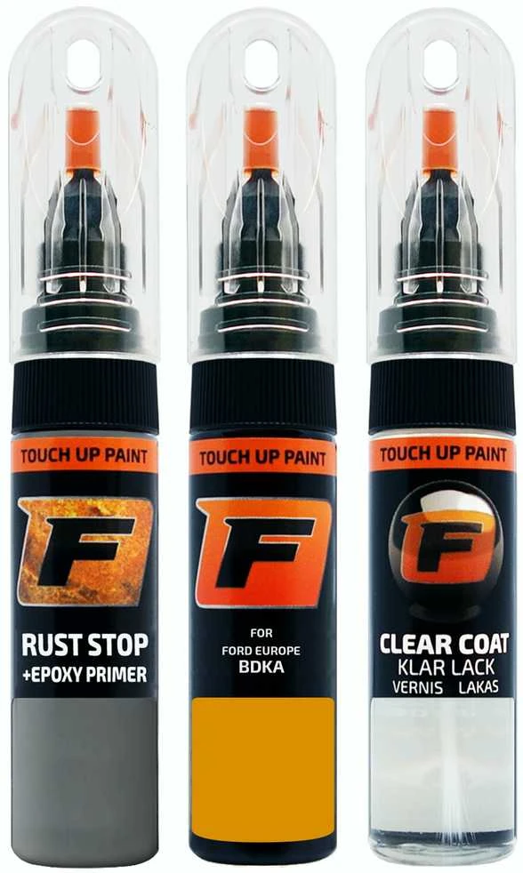 Firanto FORD EUROPE BDKA - SAFFRON Geltonas Rinkinys: Dažų korektorius įbrėžimų taisymui + Rūdžių modifikatorius + Lakas 15 ml