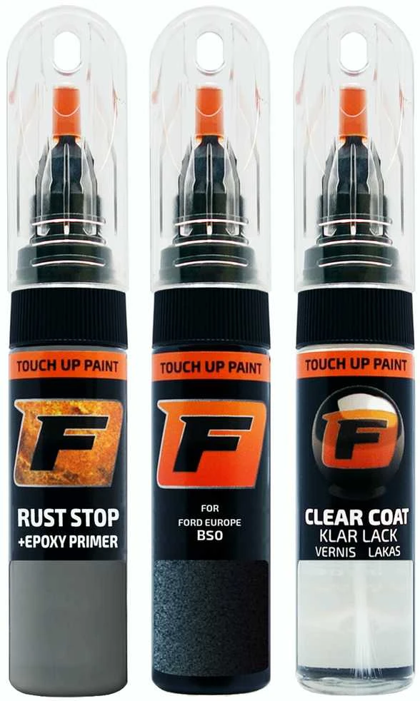 Firanto FORD EUROPE BS0 - SMOKESTONE Mėlynas Rinkinys: Dažų korektorius įbrėžimų taisymui + Rūdžių modifikatorius + Lakas 15 ml