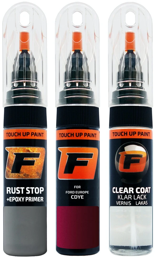 Firanto FORD EUROPE CDYE - CABERNET Raudonas Rinkinys: Dažų korektorius įbrėžimų taisymui + Rūdžių modifikatorius + Lakas 15 ml