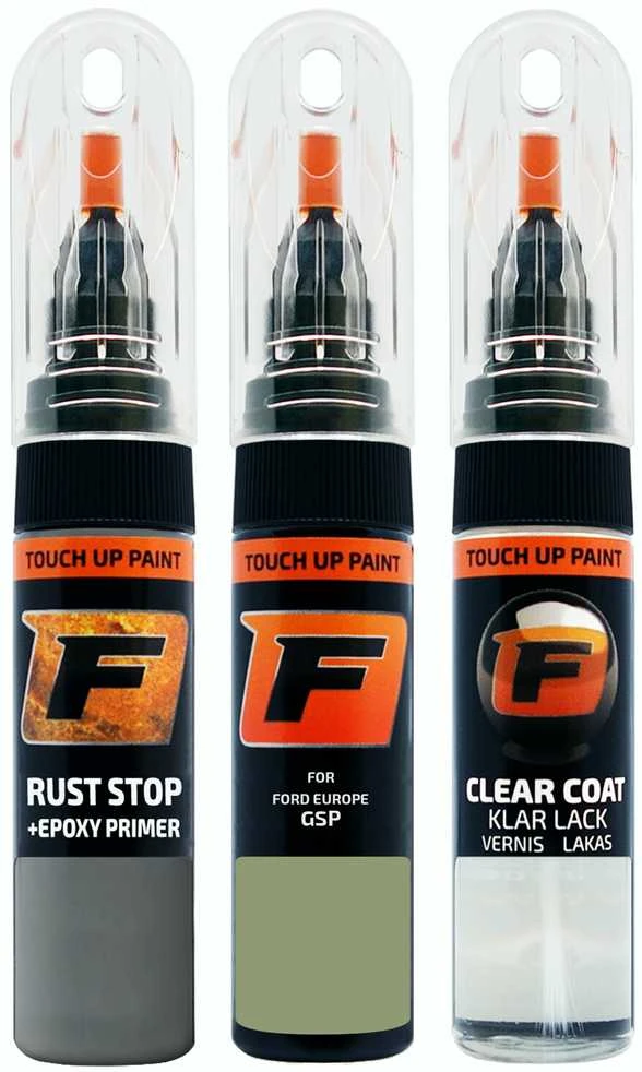 Firanto FORD EUROPE GSP - HIGHLAND Žalias Rinkinys: Dažų korektorius įbrėžimų taisymui + Rūdžių modifikatorius + Lakas 15 ml