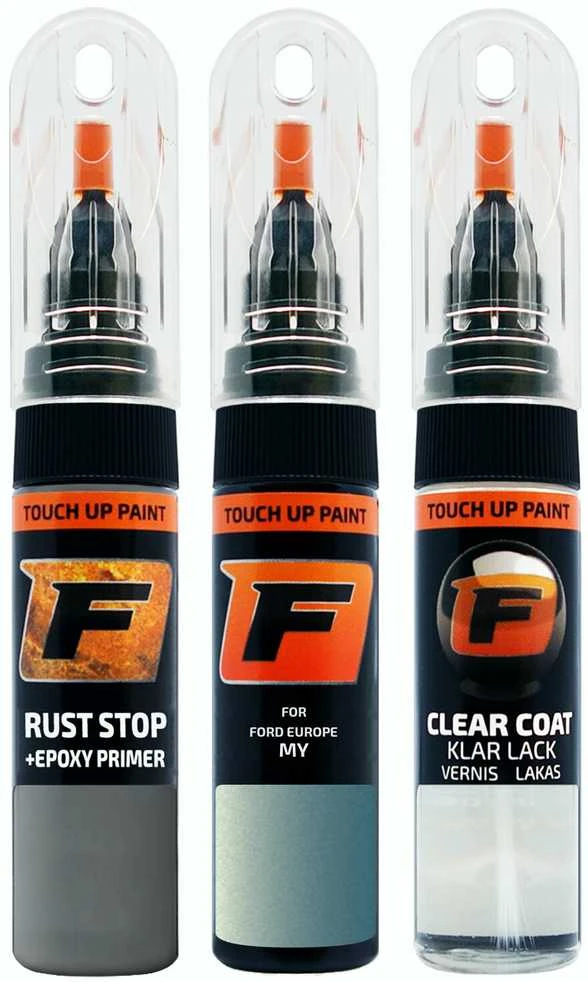 Firanto FORD EUROPE MY - STAHLBLAU Rinkinys: Dažų korektorius įbrėžimų taisymui + Rūdžių modifikatorius + Lakas 15 ml