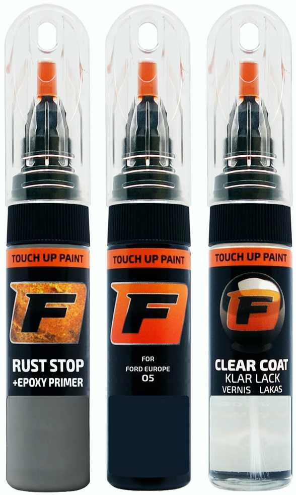 Firanto FORD EUROPE O5 - ONTARIO Mėlynas Rinkinys: Dažų korektorius įbrėžimų taisymui + Rūdžių modifikatorius + Lakas 15 ml