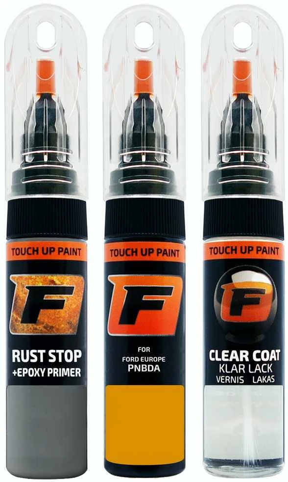 Firanto FORD EUROPE PNBDA - SAFFRON Geltonas Rinkinys: Dažų korektorius įbrėžimų taisymui + Rūdžių modifikatorius + Lakas 15 ml