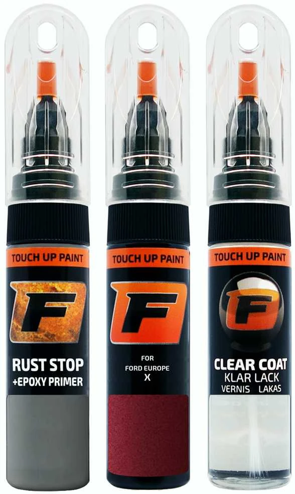 Firanto FORD EUROPE X - NOUVEAU Raudonas Rinkinys: Dažų korektorius įbrėžimų taisymui + Rūdžių modifikatorius + Lakas 15 ml
