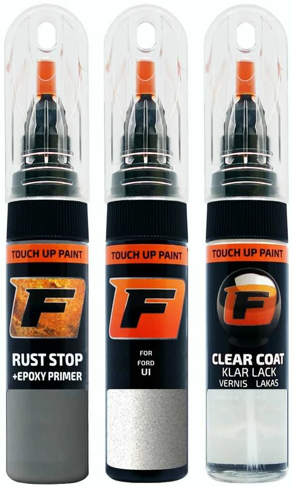 Firanto FORD UI - BRILLIANT Sidabrinis Rinkinys: Dažų korektorius įbrėžimų taisymui + Rūdžių modifikatorius + Lakas 15 ml