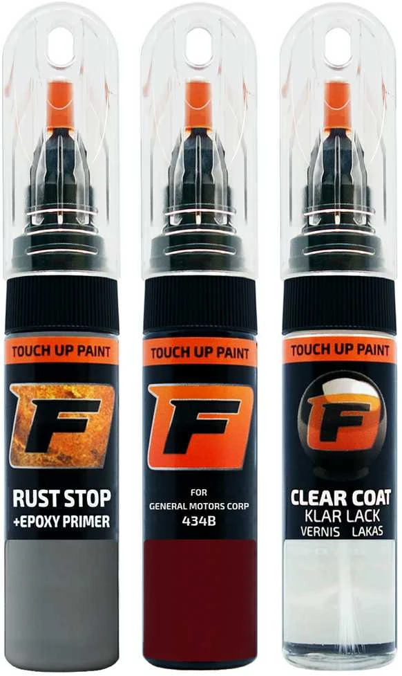 Firanto GENERAL MOTORS CORP 434B - GLORY Raudonas TINTCOAT Rinkinys: Dažų korektorius įbrėžimų taisymui + Rūdžių modifikatorius + Lakas 15 ml (2019  -2019)