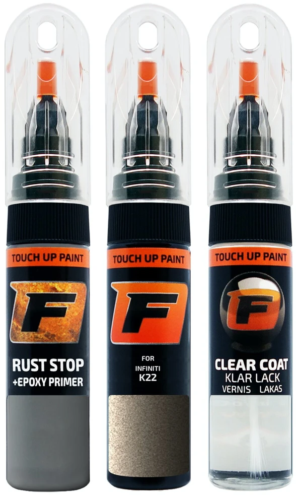 Firanto INFINITI K22 - BRUSHED TITANIUM Rinkinys: Dažų korektorius įbrėžimų taisymui + Rūdžių modifikatorius + Lakas 15 ml