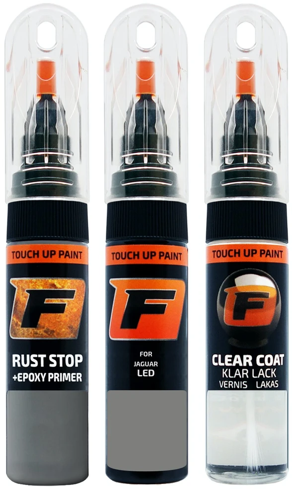 Firanto JAGUAR LED - WOODSMOKE Pilkas Rinkinys: Dažų korektorius įbrėžimų taisymui + Rūdžių modifikatorius + Lakas 15 ml