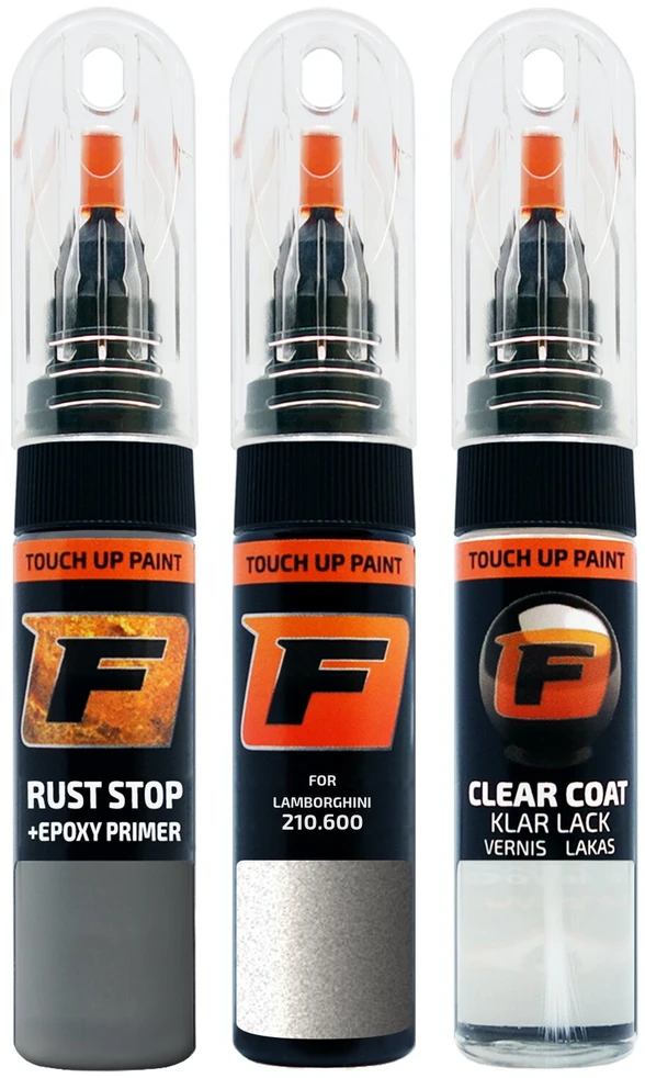Firanto LAMBORGHINI 210.600 - TITANIO Rinkinys: Dažų korektorius įbrėžimų taisymui + Rūdžių modifikatorius + Lakas 15 ml