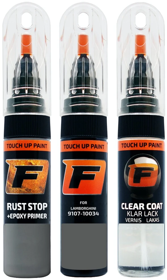 Firanto LAMBORGHINI 9107-10034 - GRIGIO CHINA SHINE Rinkinys: Dažų korektorius įbrėžimų taisymui + Rūdžių modifikatorius + Lakas 15 ml