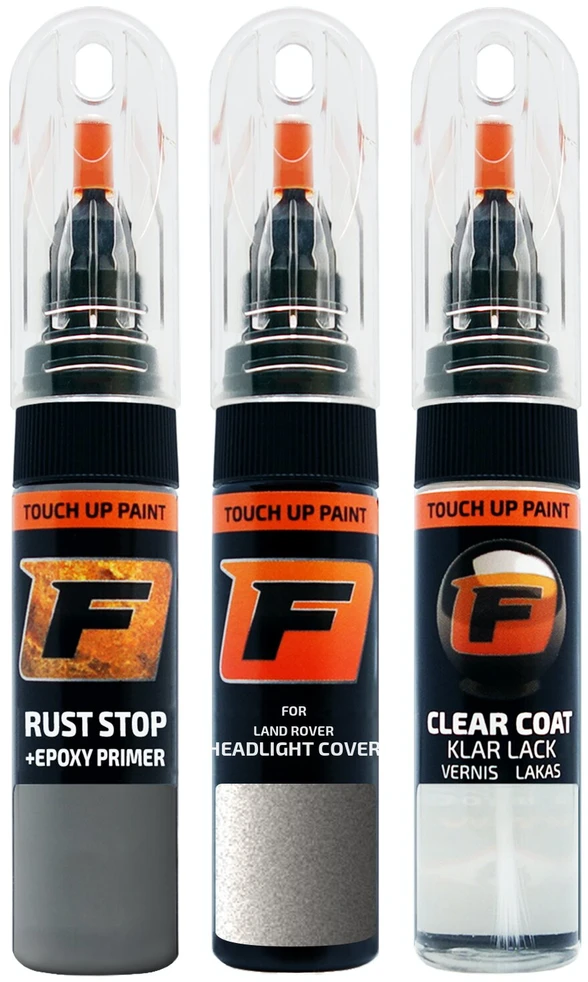 Firanto LAND ROVER HEADLIGHT COVER - Pilkas Rinkinys: Dažų korektorius įbrėžimų taisymui + Rūdžių modifikatorius + Lakas 15 ml