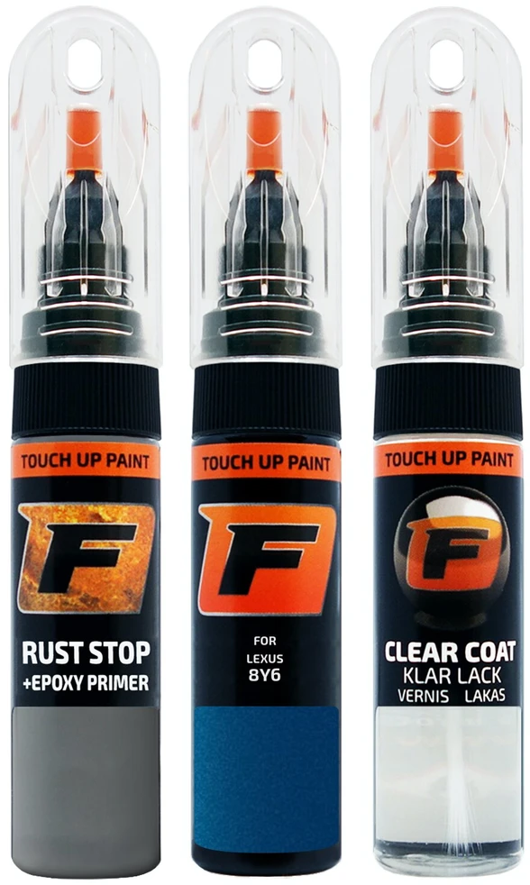 Firanto LEXUS 8Y6 - CELESTIAL Mėlynas GF Rinkinys: Dažų korektorius įbrėžimų taisymui + Rūdžių modifikatorius + Lakas 15 ml