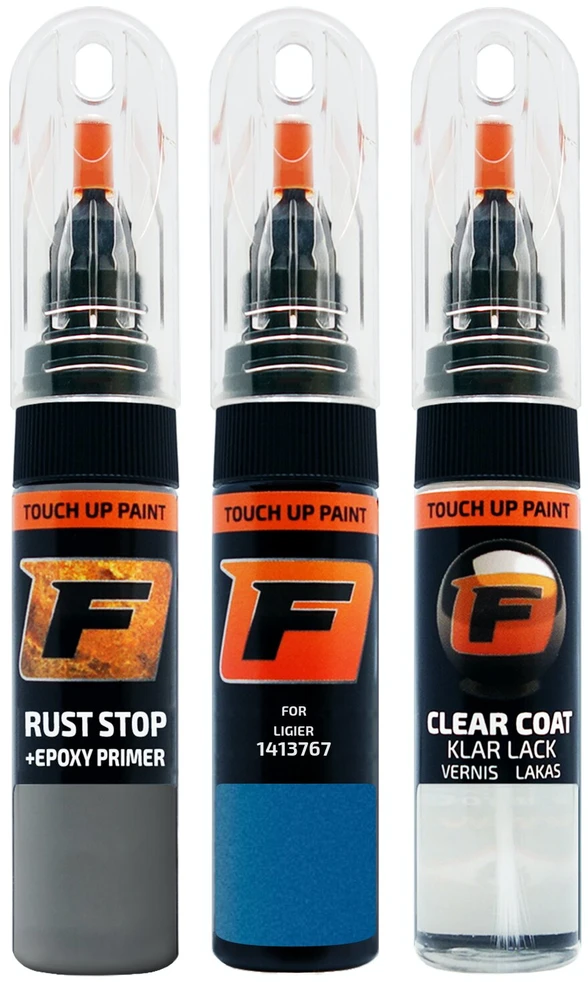 Firanto LIGIER 1413767 - BLEU REEF Rinkinys: Dažų korektorius įbrėžimų taisymui + Rūdžių modifikatorius + Lakas 15 ml