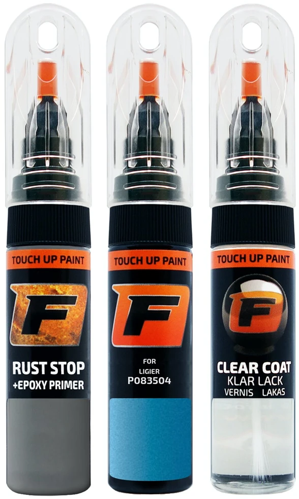 Firanto LIGIER P-08.3.504 - BLEU TROPIQUE Rinkinys: Dažų korektorius įbrėžimų taisymui + Rūdžių modifikatorius + Lakas 15 ml