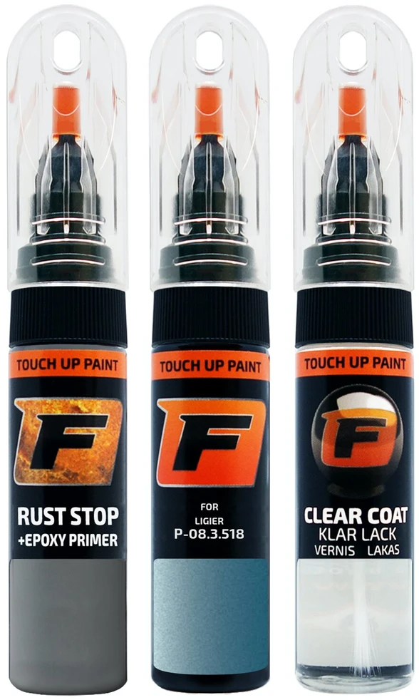 Firanto LIGIER P-08.3.518 - BLEU OCEAN Rinkinys: Dažų korektorius įbrėžimų taisymui + Rūdžių modifikatorius + Lakas 15 ml