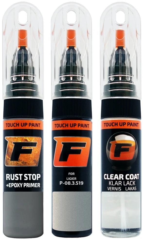 Firanto LIGIER P-08.3.519 - GRIS DIAMANT Rinkinys: Dažų korektorius įbrėžimų taisymui + Rūdžių modifikatorius + Lakas 15 ml