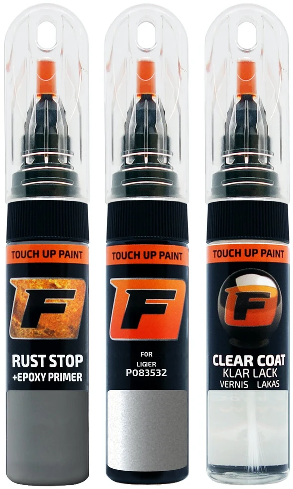 Firanto LIGIER P083532 - GRIS Sidabrinis Rinkinys: Dažų korektorius įbrėžimų taisymui + Rūdžių modifikatorius + Lakas 15 ml