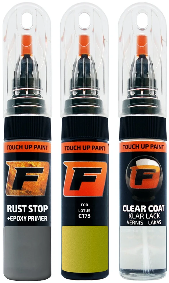 Firanto LOTUS C173 - TOXIC Žalias Rinkinys: Dažų korektorius įbrėžimų taisymui + Rūdžių modifikatorius + Lakas 15 ml