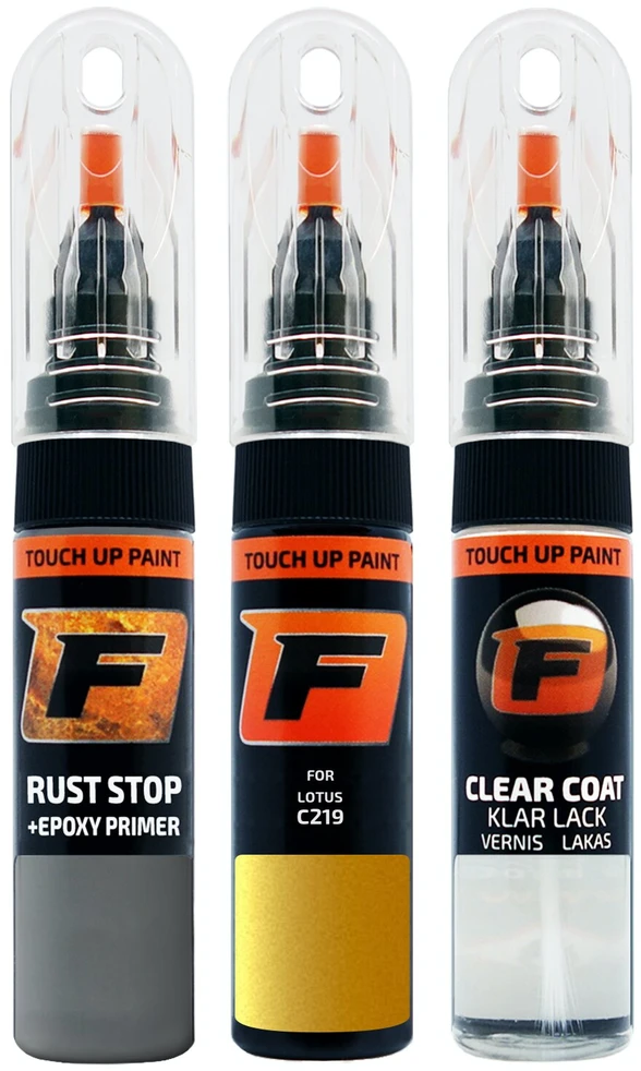 Firanto LOTUS C219 - PEARLESCENT Geltonas Rinkinys: Dažų korektorius įbrėžimų taisymui + Rūdžių modifikatorius + Lakas 15 ml