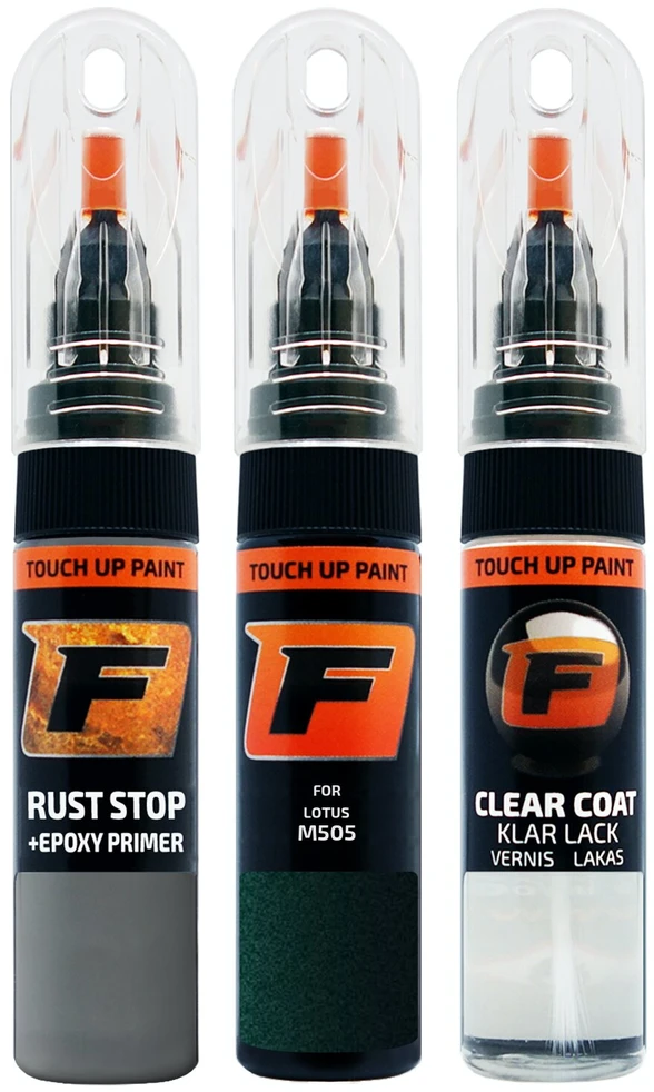 Firanto LOTUS M505 - DARK VERDANT Rinkinys: Dažų korektorius įbrėžimų taisymui + Rūdžių modifikatorius + Lakas 15 ml
