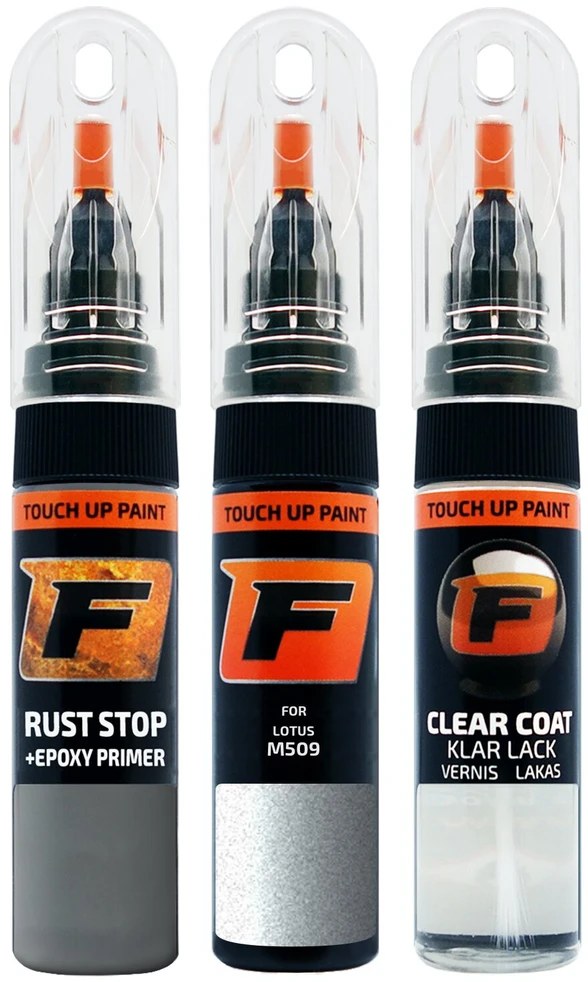 Firanto LOTUS M509 - OSMIUM Sidabrinis Rinkinys: Dažų korektorius įbrėžimų taisymui + Rūdžių modifikatorius + Lakas 15 ml