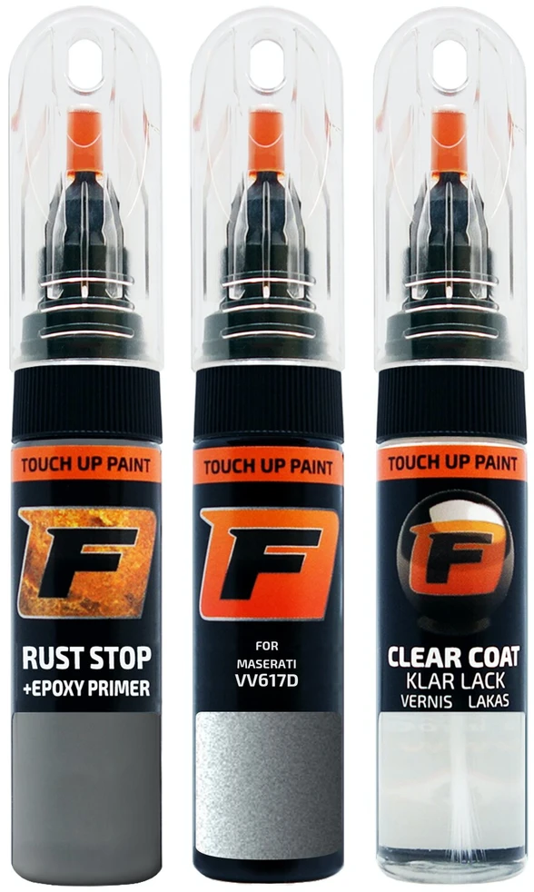 Firanto MASERATI VV617/D - LIQUID DEEP Rinkinys: Dažų korektorius įbrėžimų taisymui + Rūdžių modifikatorius + Lakas 15 ml