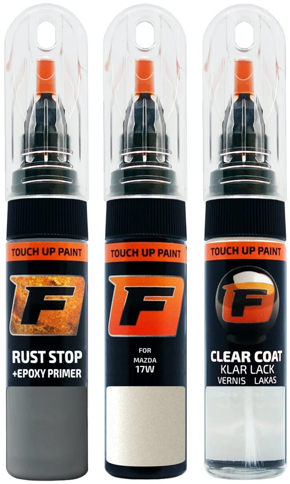 Firanto MAZDA 17W - SNOW Baltas (+ UNDERCOAT) Rinkinys: Dažų korektorius įbrėžimų taisymui + Rūdžių modifikatorius + Lakas 15 ml