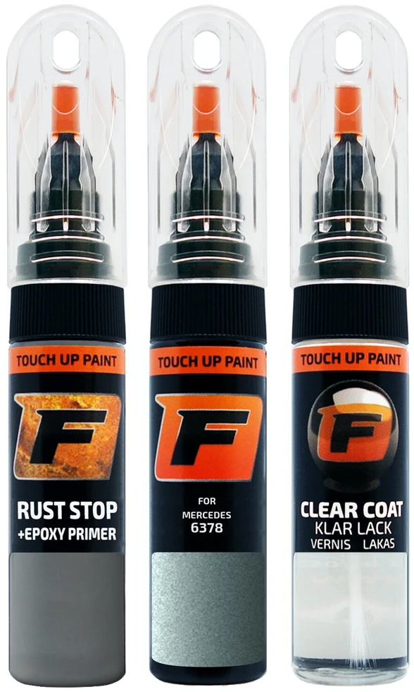Firanto MERCEDES 6-378 - VERDE SILBER MANGO Rinkinys: Dažų korektorius įbrėžimų taisymui + Rūdžių modifikatorius + Lakas 15 ml