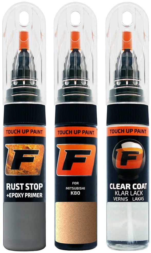 Firanto MITSUBISHI K80 - COPPER GOLD Rinkinys: Dažų korektorius įbrėžimų taisymui + Rūdžių modifikatorius + Lakas 15 ml