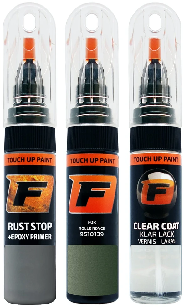 Firanto ROLLS ROYCE 9510139 - LARCH Žalias Rinkinys: Dažų korektorius įbrėžimų taisymui + Rūdžių modifikatorius + Lakas 15 ml