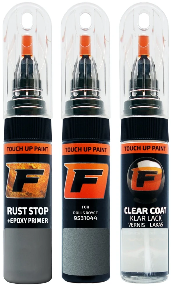 Firanto ROLLS ROYCE 9531044 - STORM Pilkas Rinkinys: Dažų korektorius įbrėžimų taisymui + Rūdžių modifikatorius + Lakas 15 ml