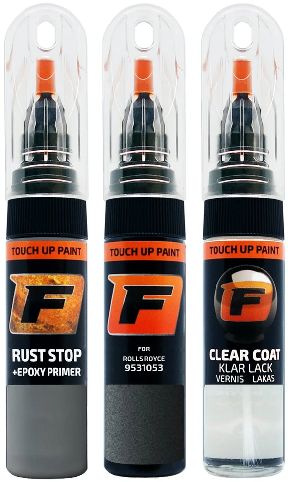 Firanto ROLLS ROYCE 9531053 - TUNGSTEN Rinkinys: Dažų korektorius įbrėžimų taisymui + Rūdžių modifikatorius + Lakas 15 ml