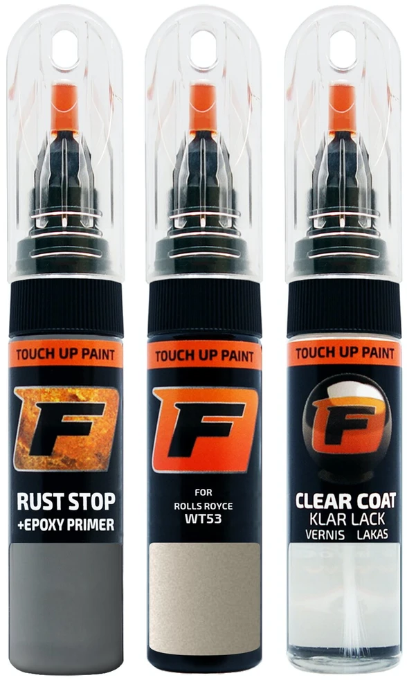 Firanto ROLLS ROYCE WT53 - PORCELAIN SKIN Rinkinys: Dažų korektorius įbrėžimų taisymui + Rūdžių modifikatorius + Lakas 15 ml