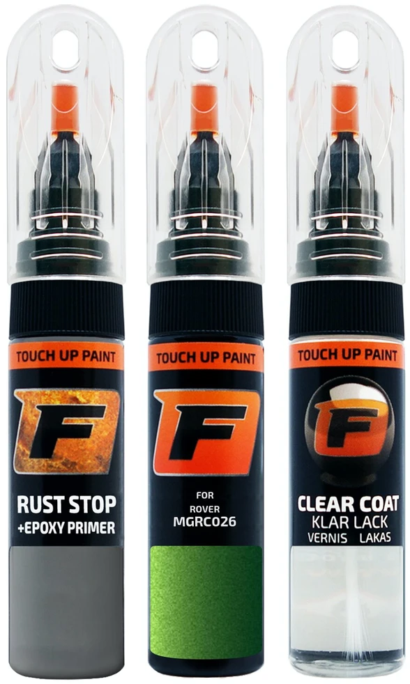 Firanto ROVER MGRC026 - MONOGRAM BIOMORPHIC Žalias Rinkinys: Dažų korektorius įbrėžimų taisymui + Rūdžių modifikatorius + Lakas 15 ml
